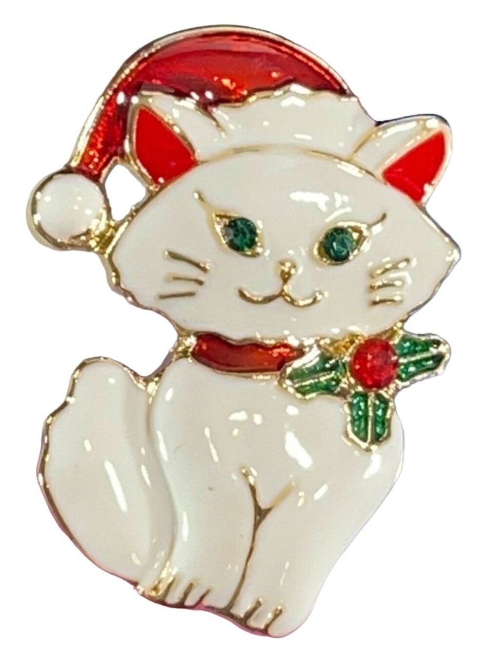 Christmas Santa Cat Lapel Pin Kitten Enamel Brooch Badge Jewelry Accessories Pin